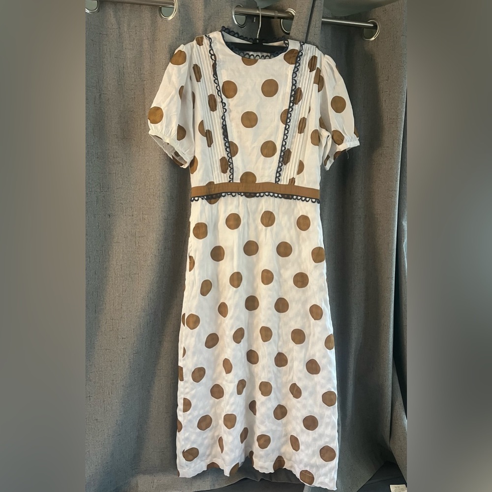 - Roolee MOM Tan Polka Dot Dress